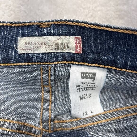 Levi’s 550 Jeans Women’s Size 12 Long Blue Medium Wash Relaxed Bootcut Red Tab - Picture 3 of 11